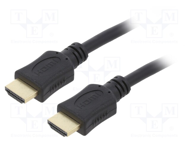 Cable; HDMI 2.0; HDMI plug,both sides; 0.5m; black; 30AWG