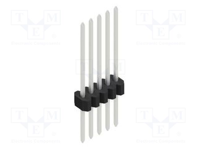 Connector: pin strips; pin header; male; PIN: 5; 1.27mm; THT; 1x5