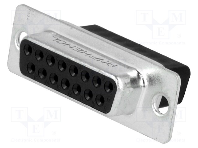 D-Sub; PIN: 15; plug; female; w/o contacts; crimped; for cable