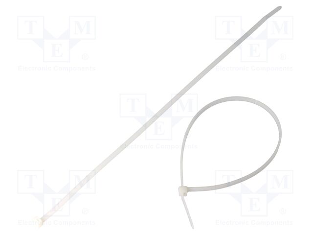 Cable tie; lumiscent; L: 200mm; W: 4.6mm; white; polyamide