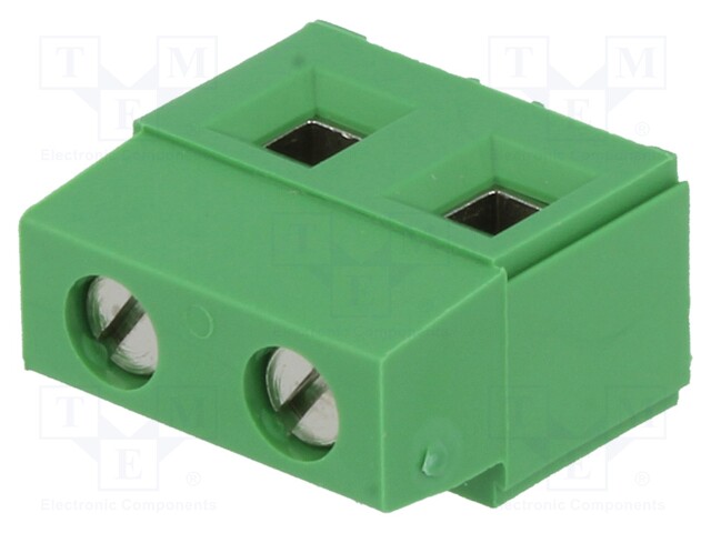 PCB terminal block; angled 90°; 7.5mm; ways: 2; on PCBs; terminal