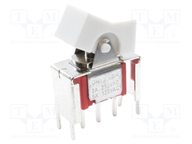 ROCKER; SPDT; Pos: 2; ON-ON; 2A/250VAC; 5A/28VDC; white; -30÷85°C
