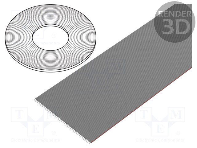 Wire: ribbon; 1.27mm; stranded; Cu; 64x28AWG; unshielded; PVC; grey