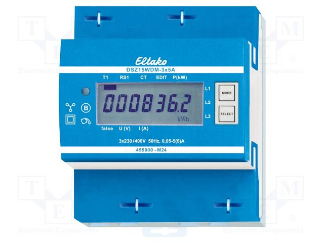 Single phase meter; for DIN rail mounting; IP20; Ioper.max: 6A