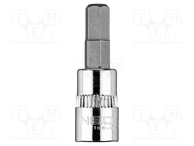 Socket; hex key,socket spanner; HEX 6mm; 1/4"; short