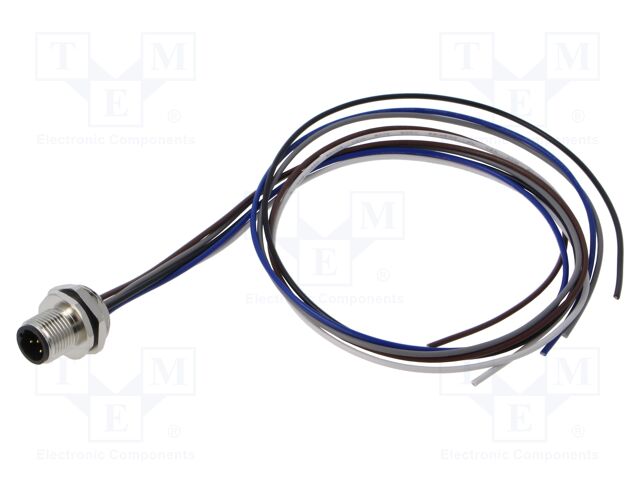 Connector: M12; socket; male; straight; with lead; PIN: 5; 0.34mm2