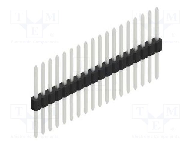 Connector: pin strips; pin header; male; PIN: 18; 1.27mm; THT; 1x18