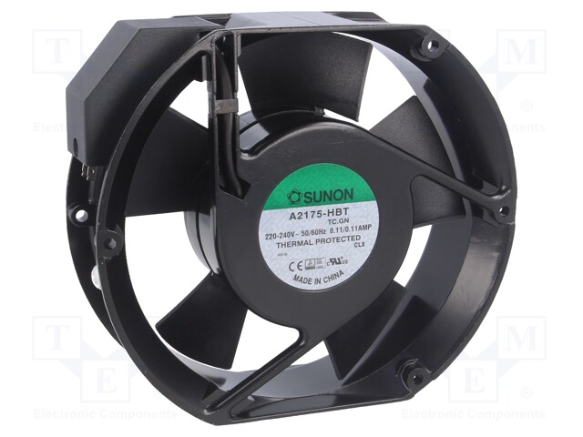 Fan: AC; axial; 230VAC; 171x151x51mm; 344(±10%)m3/h; 51dBA; 2800rpm