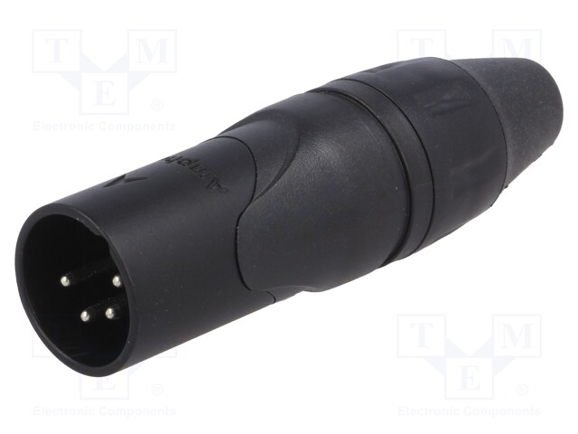 Plug; XLR; male; PIN: 4; straight; for cable; soldering; 133V; 10A