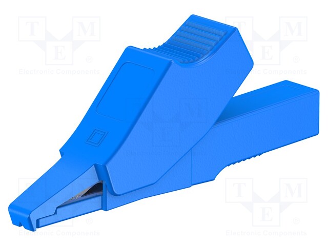 Crocodile clip; 10A; blue; Plating: nickel plated; L: 58.5mm