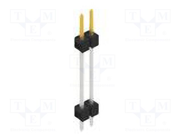 Connector: pin strips; pin header; male; PIN: 2; 2.54mm; THT; 1x2