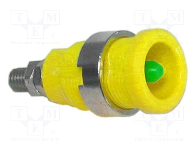 Connector: 4mm banana; plug; 36A; yellow-green; insulated; 33.8mm