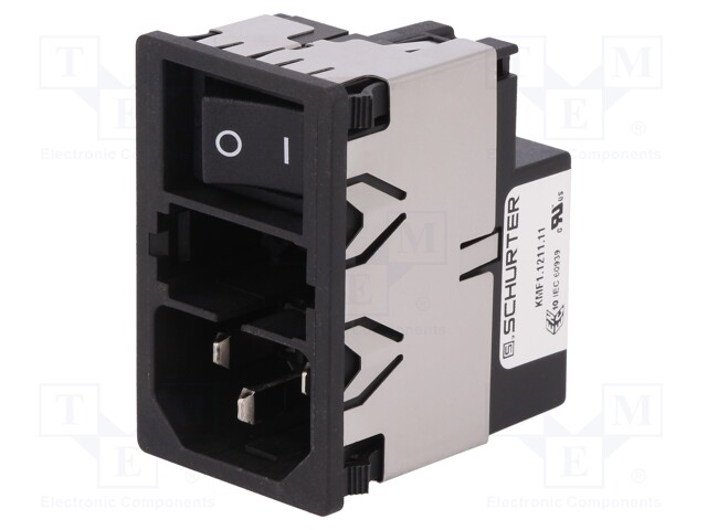 Connector: AC supply; socket; male; 1A; 250VAC; IEC 60320; 11mH