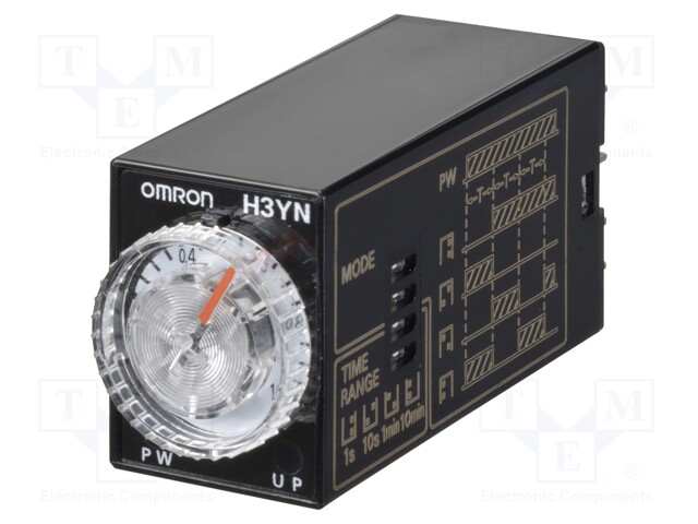 Timer; 0,1s÷10min; DPDT; 250VAC/5A; 100÷110VDC; socket; -10÷55°C
