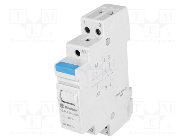 Relay: installation; monostable; NC x2; Ucoil: 24VDC; Mounting: DIN