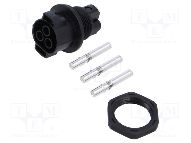 Connector: AC supply; female; 6mm2; screw terminal; socket; 50A