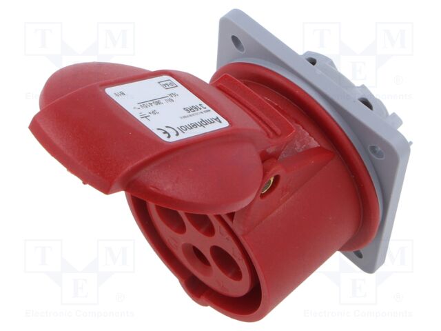Connector: AC supply 3-phase; socket; female; straight; -25÷40°C