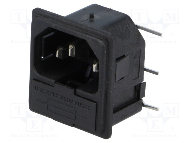 Connector: AC supply; socket; male; 10A; 250VAC; IEC 60320; UL94V-0