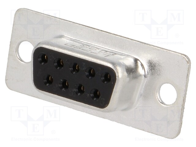 D-Sub; PIN: 9; plug; female; soldering; for cable; gold flash; 250V