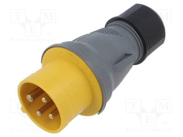 Connector: AC supply 3-phase; plug; male; straight; for cable
