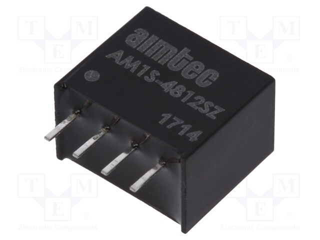 Converter: DC/DC; 1W; Uin: 43.2÷52.8V; 12VDC; Iout: 83mA; SIP4; 1.8g