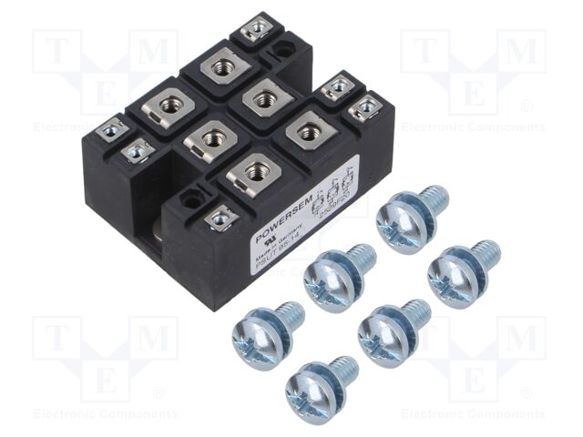 Module: thyristor; opposing x3; 1.4kV; 96Ax3; Ufmax: 1.57V; screw