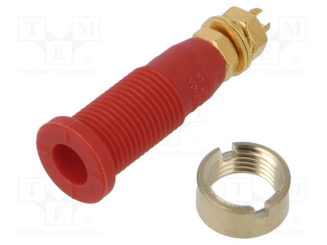 Connector: 2mm banana; socket; 10A; 1kV; 31mm; red; M3,screw