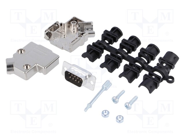 D-Sub; PIN: 9; plug; male; shielded,stamped and formed contacts