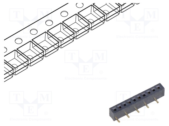 Socket; pin strips; female; vertical; 1mm; SMT; gold flash