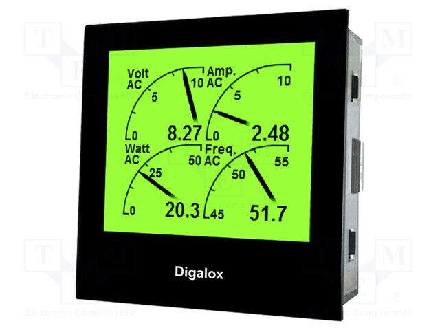Power network meter; on panel; digital,mounting; VAC: 0÷500V
