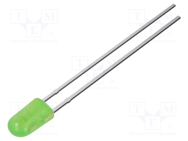 LED; green; oval; 3.9x3.2mm; 2180mcd; Front: convex; 2.9VDC; 20mA