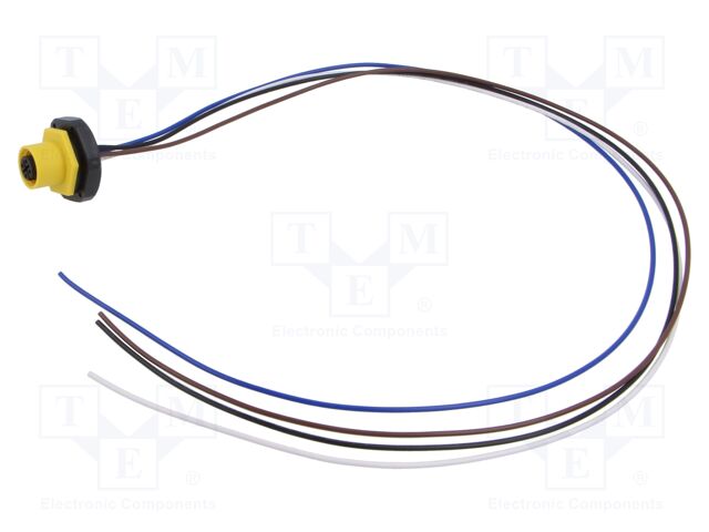 Connector: M12; socket; male; straight; with lead; PIN: 4; 0.34mm2