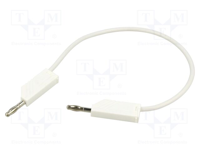 Test lead; 60VDC; 30VAC; 32A; Len: 250mm; white; Material: brass