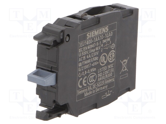 Contact Block, Screw, 2 Pole, 10 A, 110 V
