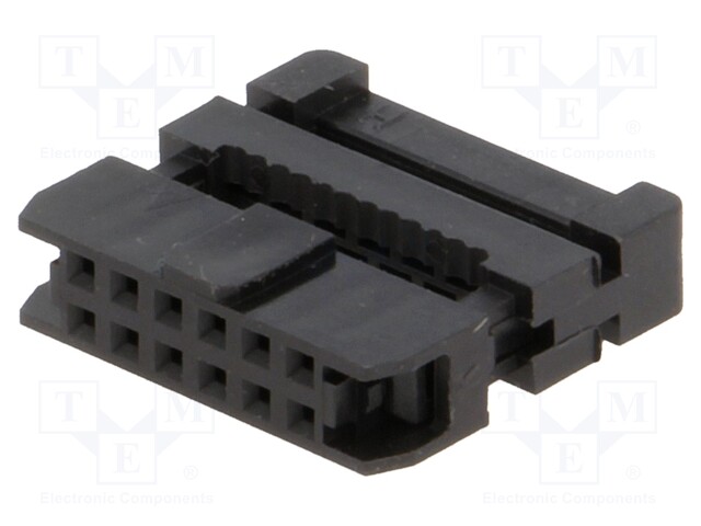 Plug; IDC; female; PIN: 12; with cable clamp; IDC; for ribbon cable