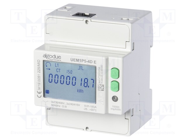 Electric energy meter; 6A; Network: three-phase; 50÷60Hz; IP51