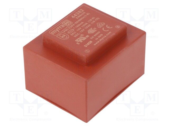 Transformer: encapsulated; 30VA; 230VAC; 15V; 15V; 1A; 1A
