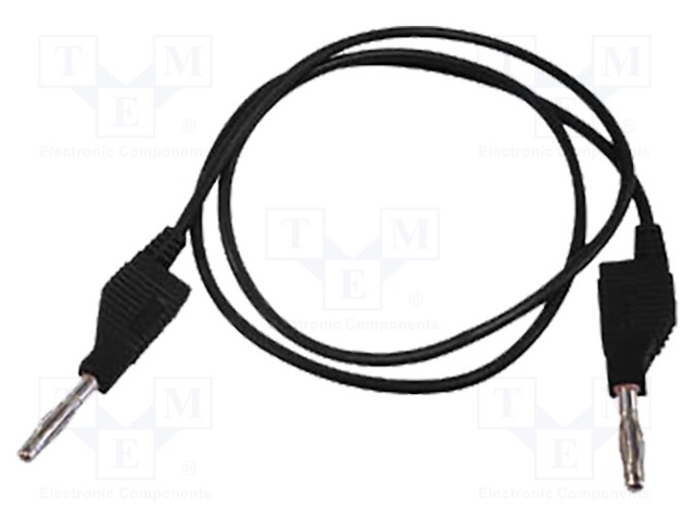 Test lead; Imax: 3A; Len: 1m; with 4mm axial socket; black; 30VAC