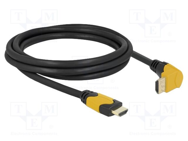 Cable; HDMI plug,HDMI plug 90° up/down; Len: 2m; black; 28AWG