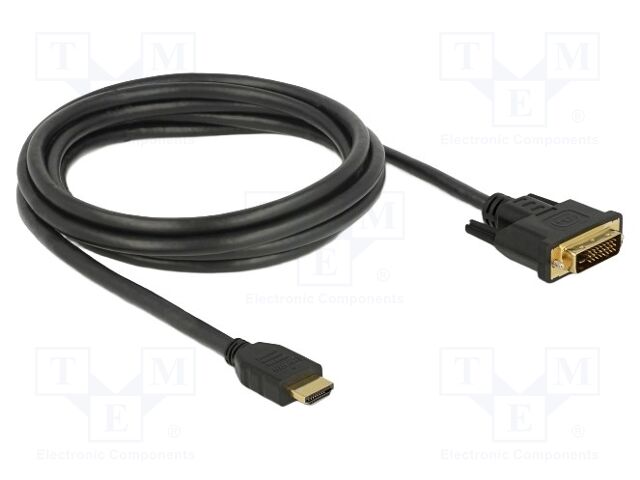 Cable; DVI-D (24+1) plug,HDMI plug; bidirectional,High Speed