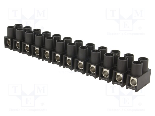 Terminal block; screw terminal; ways: 12; 16mm2; terminals: 24