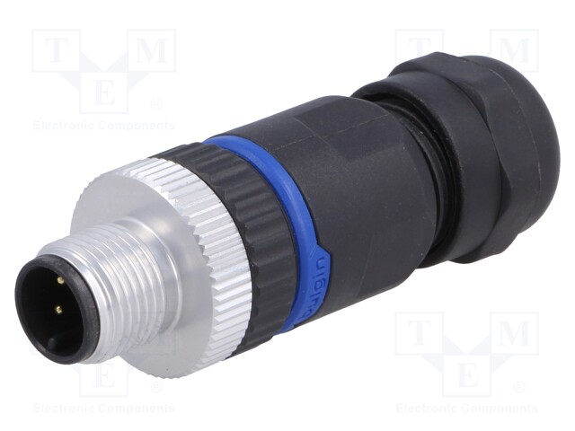 Plug; M12; PIN: 3; male; A code-DeviceNet / CANopen; for cable