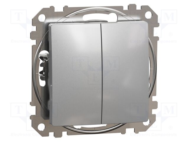 Double momentary switch; Poles: 2; 250VAC; IP20; aluminium
