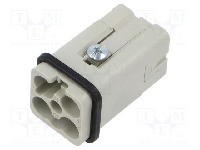 Connector: HDC; contact insert; male; CQ; PIN: 3; 3+PE; size 21.21