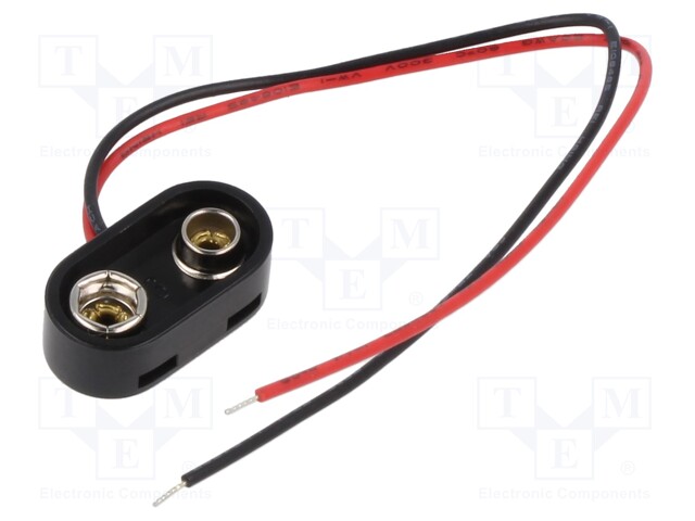 6F22 connector; 6F22,6LR61; Batt.no: 1; cables; 150mm