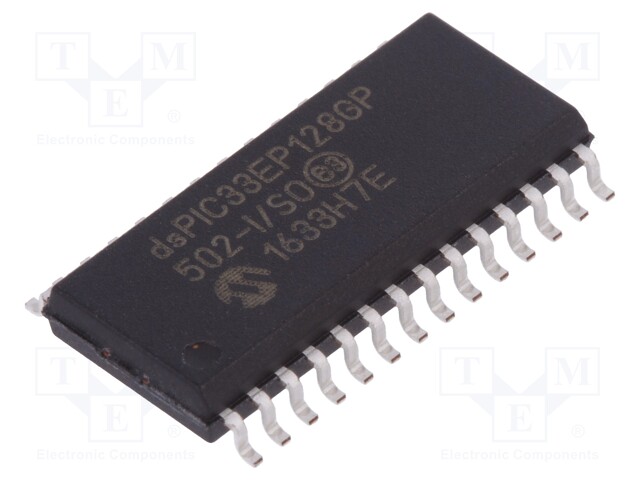 DsPIC microcontroller; SRAM: 16kB; Memory: 128kB; SO28; 3÷3.6VDC