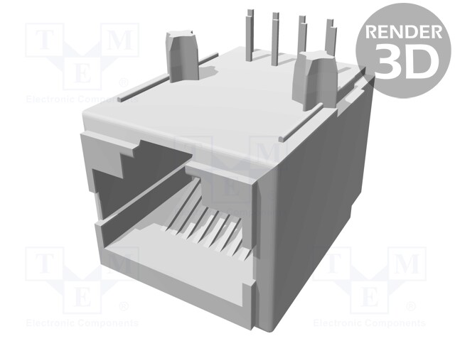 Socket; RJ45; PIN: 8; Layout: 8p8c; THT; on PCBs