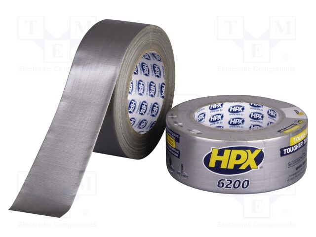 Tape: duct; W: 48mm; L: 25m; D: 0.3mm; silver; natural rubber; 12%