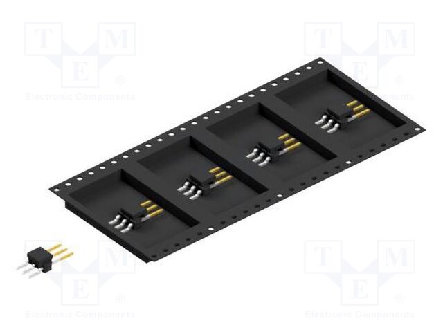 Connector: pin strips; pin header; male; PIN: 3; 2.54mm; SMT; 1x3
