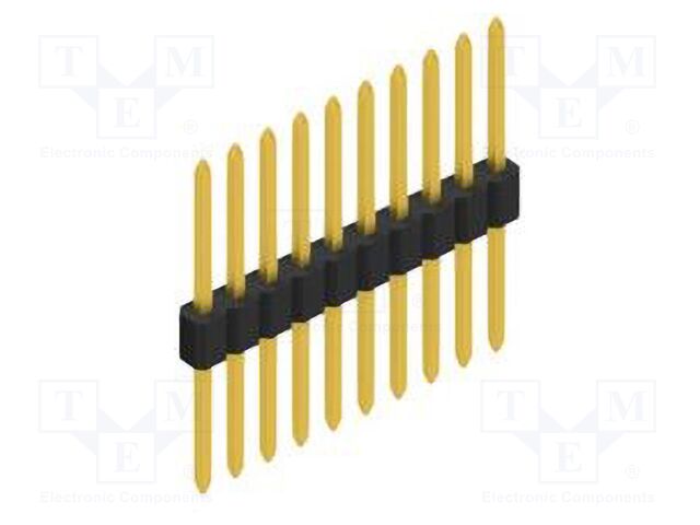 Connector: pin strips; pin header; male; PIN: 10; 1.27mm; THT; 1x10